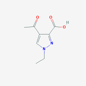 molecular formula C8H10N2O3 B10905111 4-Acetyl-1-ethyl-1H-pyrazole-3-carboxylic acid 