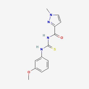 molecular formula C13H14N4O2S B10905242 N-[(3-methoxyphenyl)carbamothioyl]-1-methyl-1H-pyrazole-3-carboxamide 