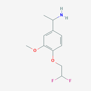 molecular formula C11H15F2NO2 B10905256 1-[4-(2,2-Difluoroethoxy)-3-methoxyphenyl]ethanamine 