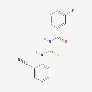 molecular formula C15H10FN3OS B10905258 N-[(2-cyanophenyl)carbamothioyl]-3-fluorobenzamide 