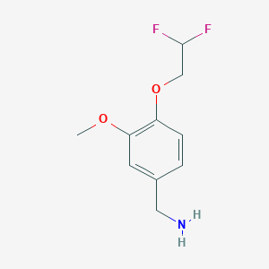 molecular formula C10H13F2NO2 B10905276 1-[4-(2,2-Difluoroethoxy)-3-methoxyphenyl]methanamine 