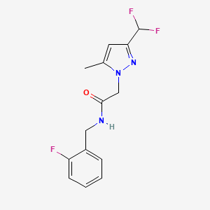 molecular formula C14H14F3N3O B10905294 2-[3-(difluoromethyl)-5-methyl-1H-pyrazol-1-yl]-N-(2-fluorobenzyl)acetamide 