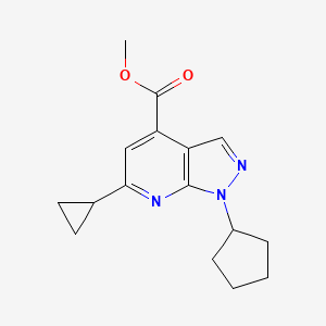 molecular formula C16H19N3O2 B10905328 methyl 1-cyclopentyl-6-cyclopropyl-1H-pyrazolo[3,4-b]pyridine-4-carboxylate 