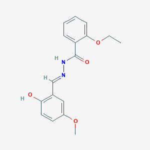 molecular formula C17H18N2O4 B10905359 2-ethoxy-N'-[(E)-(2-hydroxy-5-methoxyphenyl)methylidene]benzohydrazide 