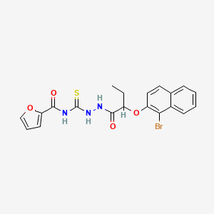 molecular formula C20H18BrN3O4S B10905376 N~2~-[(2-{2-[(1-Bromo-2-naphthyl)oxy]butanoyl}hydrazino)carbothioyl]-2-furamide 