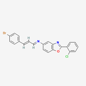 molecular formula C22H14BrClN2O B10905382 N-[(1E,2E)-3-(4-bromophenyl)prop-2-en-1-ylidene]-2-(2-chlorophenyl)-1,3-benzoxazol-5-amine 