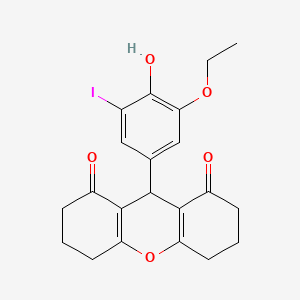 molecular formula C21H21IO5 B10905469 9-(3-ethoxy-4-hydroxy-5-iodophenyl)-3,4,5,6,7,9-hexahydro-1H-xanthene-1,8(2H)-dione 