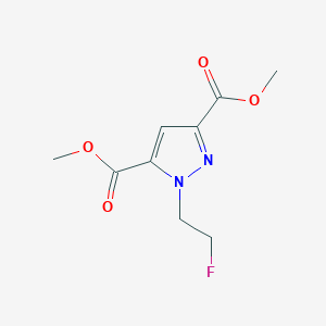molecular formula C9H11FN2O4 B10905473 Dimethyl 1-(2-fluoroethyl)-1H-pyrazole-3,5-dicarboxylate 