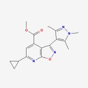 molecular formula C17H18N4O3 B10905475 Methyl 6-cyclopropyl-3-(1,3,5-trimethyl-1H-pyrazol-4-yl)isoxazolo[5,4-b]pyridine-4-carboxylate 