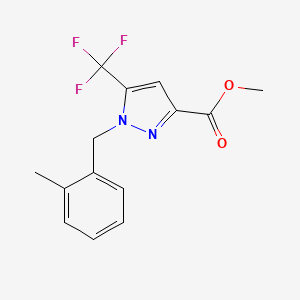 molecular formula C14H13F3N2O2 B10905490 Methyl 1-(2-methylbenzyl)-5-(trifluoromethyl)-1H-pyrazole-3-carboxylate 