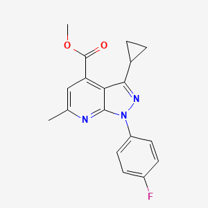 molecular formula C18H16FN3O2 B10905514 methyl 3-cyclopropyl-1-(4-fluorophenyl)-6-methyl-1H-pyrazolo[3,4-b]pyridine-4-carboxylate 