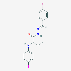 molecular formula C17H17FIN3O B10905522 N'-[(E)-(4-fluorophenyl)methylidene]-2-[(4-iodophenyl)amino]butanehydrazide 
