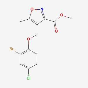 molecular formula C13H11BrClNO4 B10905551 Methyl 4-[(2-bromo-4-chlorophenoxy)methyl]-5-methyl-1,2-oxazole-3-carboxylate 
