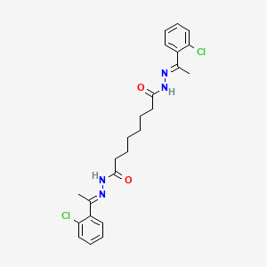 molecular formula C24H28Cl2N4O2 B10905576 N'~1~,N'~8~-bis[(1E)-1-(2-chlorophenyl)ethylidene]octanedihydrazide 