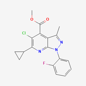molecular formula C18H15ClFN3O2 B10905588 methyl 5-chloro-6-cyclopropyl-1-(2-fluorophenyl)-3-methyl-1H-pyrazolo[3,4-b]pyridine-4-carboxylate 