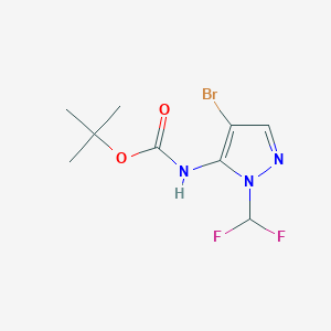 molecular formula C9H12BrF2N3O2 B10905596 tert-butyl N-[4-bromo-2-(difluoromethyl)pyrazol-3-yl]carbamate 