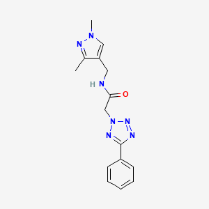 molecular formula C15H17N7O B10905613 N-[(1,3-dimethyl-1H-pyrazol-4-yl)methyl]-2-(5-phenyl-2H-tetrazol-2-yl)acetamide 