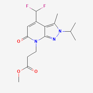 molecular formula C15H19F2N3O3 B10905632 Methyl 3-(4-(difluoromethyl)-2-isopropyl-3-methyl-6-oxo-2H-pyrazolo[3,4-b]pyridin-7(6H)-yl)propanoate 