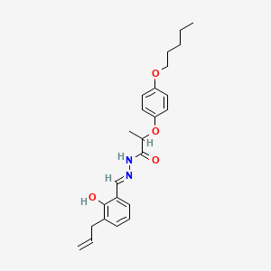 molecular formula C24H30N2O4 B10905672 N'-{(E)-[2-hydroxy-3-(prop-2-en-1-yl)phenyl]methylidene}-2-[4-(pentyloxy)phenoxy]propanehydrazide 