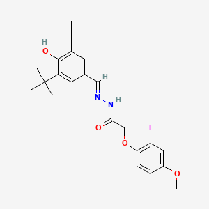 molecular formula C24H31IN2O4 B10905689 N'-[(E)-(3,5-di-tert-butyl-4-hydroxyphenyl)methylidene]-2-(2-iodo-4-methoxyphenoxy)acetohydrazide 