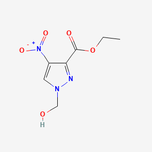 molecular formula C7H9N3O5 B10905699 ethyl 1-(hydroxymethyl)-4-nitro-1H-pyrazole-3-carboxylate 