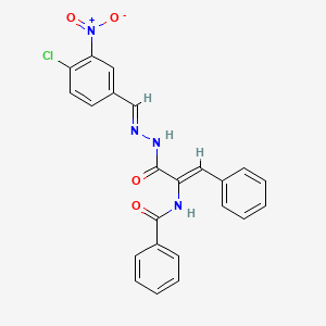 molecular formula C23H17ClN4O4 B10905803 N-{(1Z)-3-[(2E)-2-(4-chloro-3-nitrobenzylidene)hydrazinyl]-3-oxo-1-phenylprop-1-en-2-yl}benzamide 