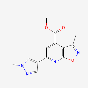 molecular formula C13H12N4O3 B10905811 Methyl 3-methyl-6-(1-methyl-1H-pyrazol-4-yl)isoxazolo[5,4-b]pyridine-4-carboxylate 