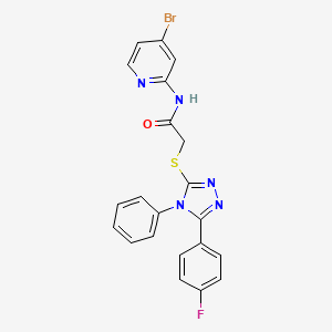 molecular formula C21H15BrFN5OS B10905818 N-(4-bromopyridin-2-yl)-2-{[5-(4-fluorophenyl)-4-phenyl-4H-1,2,4-triazol-3-yl]sulfanyl}acetamide 