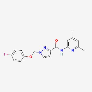 molecular formula C18H17FN4O2 B10905836 N-(4,6-dimethylpyridin-2-yl)-1-[(4-fluorophenoxy)methyl]-1H-pyrazole-3-carboxamide 