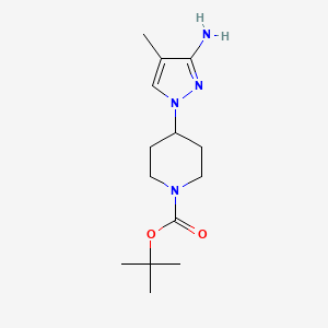 molecular formula C14H24N4O2 B10905898 tert-butyl 4-(3-amino-4-methyl-1H-pyrazol-1-yl)piperidine-1-carboxylate 