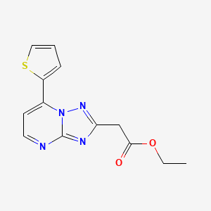 molecular formula C13H12N4O2S B10905904 Ethyl 2-(7-(thiophen-2-yl)-[1,2,4]triazolo[1,5-a]pyrimidin-2-yl)acetate 