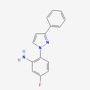 molecular formula C15H12FN3 B10905909 5-Fluoro-2-(3-phenyl-1H-pyrazol-1-yl)aniline 