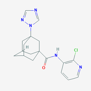 molecular formula C18H20ClN5O B10905923 N~1~-(2-Chloro-3-pyridyl)-3-(1H-1,2,4-triazol-1-YL)-1-adamantanecarboxamide 
