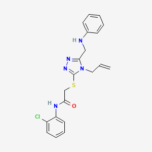 molecular formula C20H20ClN5OS B10905947 N-(2-chlorophenyl)-2-({5-[(phenylamino)methyl]-4-(prop-2-en-1-yl)-4H-1,2,4-triazol-3-yl}sulfanyl)acetamide 