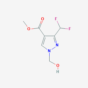 molecular formula C7H8F2N2O3 B10905973 Methyl 3-(difluoromethyl)-1-(hydroxymethyl)-1H-pyrazole-4-carboxylate 