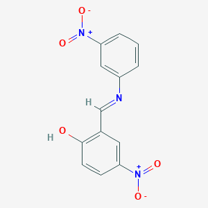 molecular formula C13H9N3O5 B10906026 Phenol, 4-nitro-2-(3-nitrophenyliminomethyl)- 