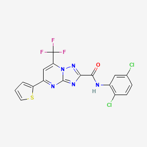 molecular formula C17H8Cl2F3N5OS B10906039 N-(2,5-dichlorophenyl)-5-(thiophen-2-yl)-7-(trifluoromethyl)[1,2,4]triazolo[1,5-a]pyrimidine-2-carboxamide 