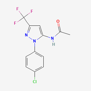 molecular formula C12H9ClF3N3O B10906089 N-[1-(4-chlorophenyl)-3-(trifluoromethyl)-1H-pyrazol-5-yl]acetamide 