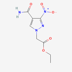 molecular formula C8H10N4O5 B10906094 ethyl (4-carbamoyl-3-nitro-1H-pyrazol-1-yl)acetate 