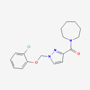 molecular formula C17H20ClN3O2 B10906123 azepan-1-yl{1-[(2-chlorophenoxy)methyl]-1H-pyrazol-3-yl}methanone 