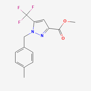 molecular formula C14H13F3N2O2 B10906145 Methyl 1-(4-methylbenzyl)-5-(trifluoromethyl)-1H-pyrazole-3-carboxylate 