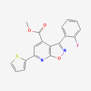 molecular formula C18H11FN2O3S B10906159 Methyl 3-(2-fluorophenyl)-6-(2-thienyl)isoxazolo[5,4-b]pyridine-4-carboxylate CAS No. 1245771-91-8