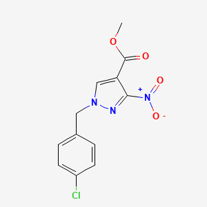 molecular formula C12H10ClN3O4 B10906163 Methyl 1-(4-chlorobenzyl)-3-nitro-1H-pyrazole-4-carboxylate 