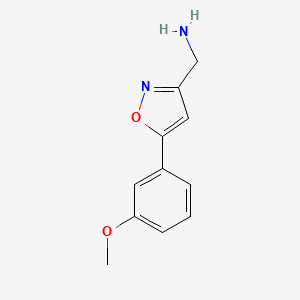 molecular formula C11H12N2O2 B10906174 [5-(3-Methoxyphenyl)isoxazol-3-yl]methylamine 