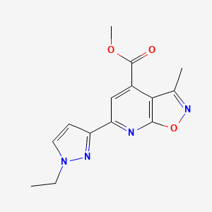 molecular formula C14H14N4O3 B10906180 Methyl 6-(1-ethyl-1H-pyrazol-3-yl)-3-methylisoxazolo[5,4-b]pyridine-4-carboxylate 