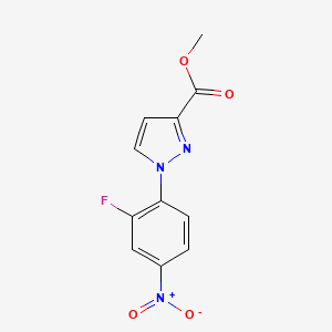molecular formula C11H8FN3O4 B10906185 Methyl 1-(2-fluoro-4-nitrophenyl)-1H-pyrazole-3-carboxylate 