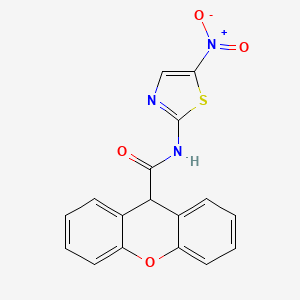 molecular formula C17H11N3O4S B10906248 N-(5-nitro-1,3-thiazol-2-yl)-9H-xanthene-9-carboxamide 