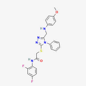 molecular formula C24H21F2N5O2S B10906334 N-(2,4-difluorophenyl)-2-[(5-{[(4-methoxyphenyl)amino]methyl}-4-phenyl-4H-1,2,4-triazol-3-yl)sulfanyl]acetamide 
