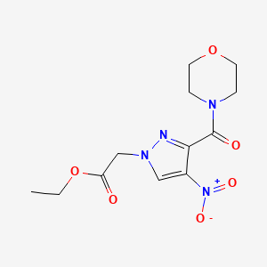 molecular formula C12H16N4O6 B10906374 ethyl [3-(morpholin-4-ylcarbonyl)-4-nitro-1H-pyrazol-1-yl]acetate 