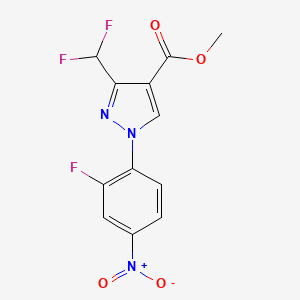molecular formula C12H8F3N3O4 B10906384 Methyl 3-(difluoromethyl)-1-(2-fluoro-4-nitrophenyl)-1H-pyrazole-4-carboxylate 